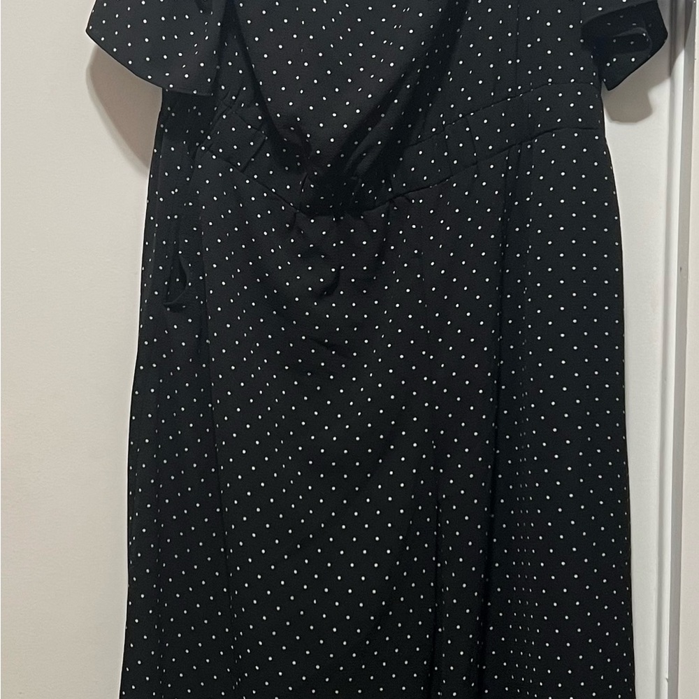 New City Chic Black Polka Dot Jumpsuit Is Potty Sz S/16 Black NWT. - Picture 3 of 8